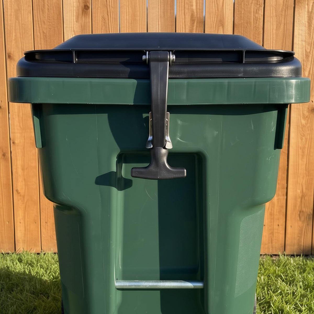 Trash Can Lock for Animals Heavy Duty Rubber T Grip Latch - Image 1