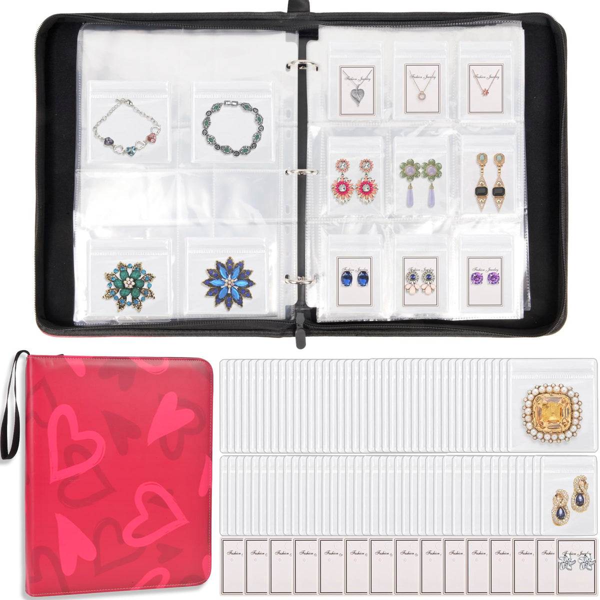 ChezMax Large Jewelry Organizer Storage Book, Jewelry - Image 1