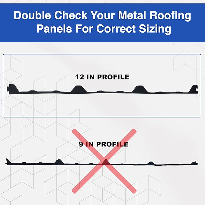 Duco USA-Made R Panel Foam Closure Strips - 100 Pack of 3ft Black Corrugated Roof Foam Strips for Metal Roof Insulations - Weatherproof Insulation Seal Blocks Moisture, Gaps, Noise & Dust