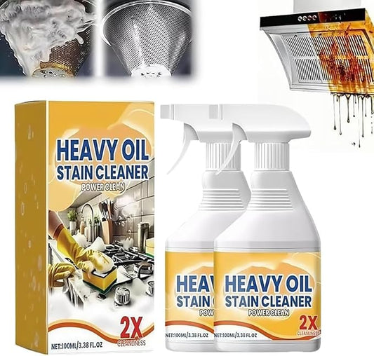 Heavy Duty Degreaser Cleaner Spray, Powerful Clean Up Kitchen Oil Stains Spray, Kitchen Heavy Oil Cleaning Agent, All Purpose Household Cleaning Spray for Oven, Stove (2)