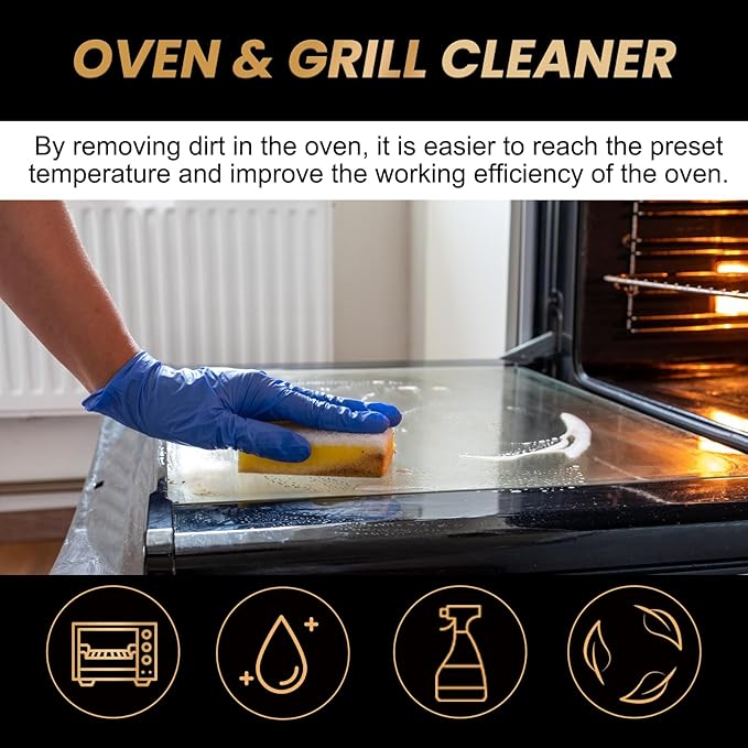 Oven Cleaner Spray Heavy Duty - Foaming Degreaser for Stoves, Grills & Burnt Food | Stainless Steel Safe | Fast 5-Min Clean