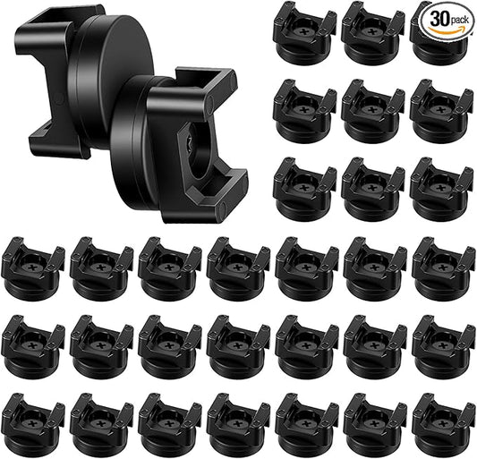 30 Pack Magnetic Zip Tie Mount Heavy Duty Magnetic Cable Zip Tie Base, Wire Holder Multipurpose Cable Ties Management Base Wire Clips Management for Home Office Marine Electrical Wiring (22 mm)