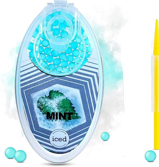 Mint-Infused Air Freshening Beads/Crush Balls -200 Pieces, Blue, for Face Masks and Filtered Spaces， Great for Smell Proof Purses- 200 Minty Balls in a Bag (200)