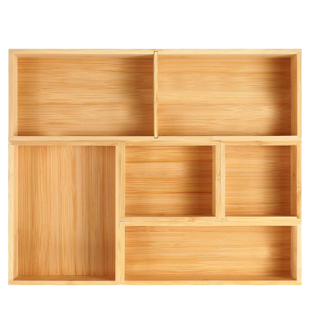Fabsome Bathroom Drawer Organizer, Bamboo Box Bin for Junk Vanity - Image 1