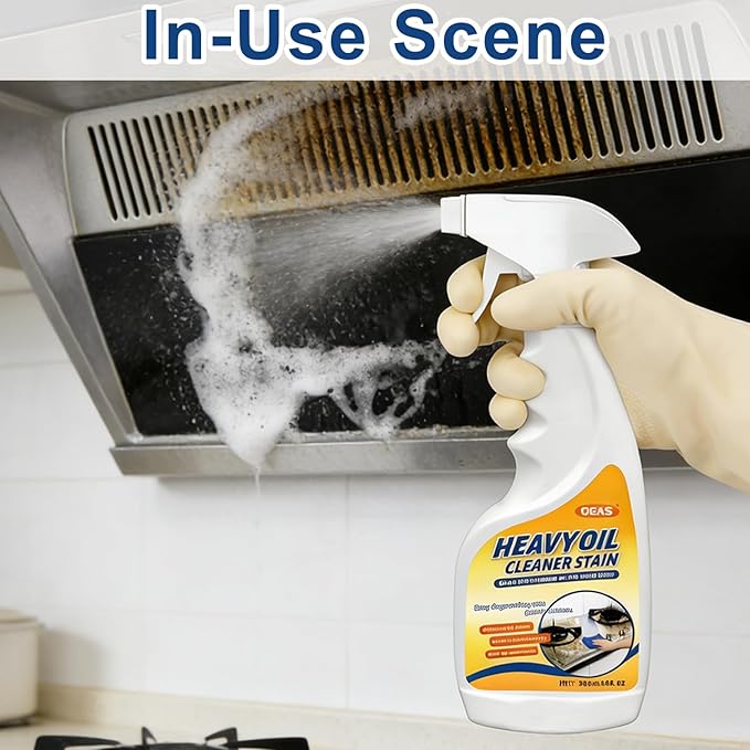Heavy Oil Cleaner Stain Spray - Clean Up Kitchen Oil Stains with Powerful Degreaser Formula | Oil Stain Remover & Multi-Surface Degreaser Cleaner Heavy Duty for Ovens, Stovetops, Grills & Cookware