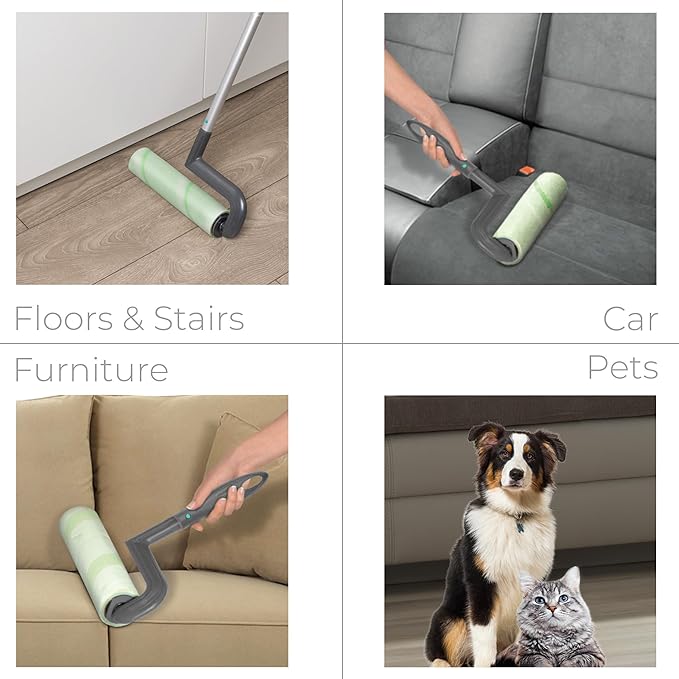 Smart Design Mega Floor Lint Roller Refill - Set of 2 (100 Sheets Total) - Easy-Peel Angled 10 inch Large Adhesive Sticky Sheets - Cleaning, Carpet, Car, Clothes, Dog Cat Fur, and Pet Hair Remover