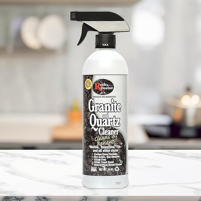 Rock Doctor Granite and Quartz Cleaner kit 64oz and 24oz. Cleans Tile, Marble, Kitchen Countertop, and Natural Stone Surfaces, Streak-Free Shine