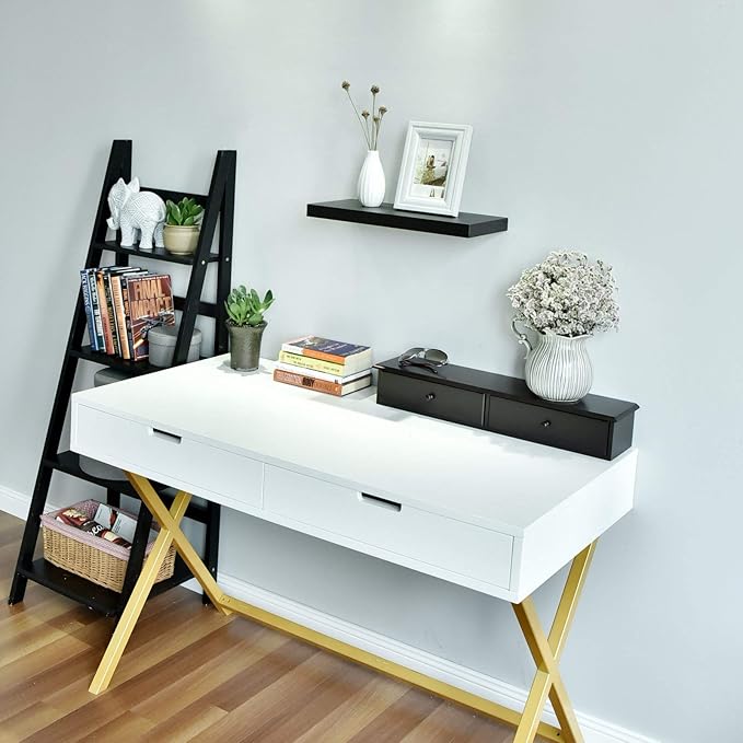 WELLAND Simons Floating Wall Shelf Ledge Shelves, 18-Inch, Black