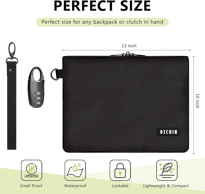 Smell Proof Bag Travel Storage Case Activated Charcoal Pouches Durable Odorless Medicine Organizer