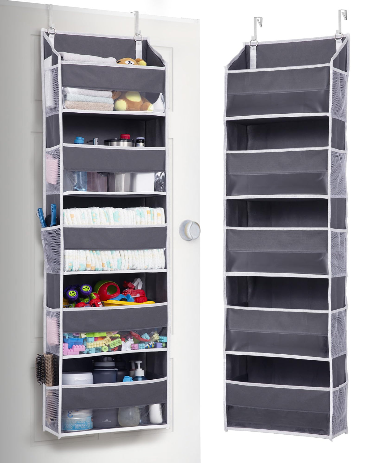 ULG 1 Pack Over Door Organizer with 5 Large and 10 Mesh Side - Image 1