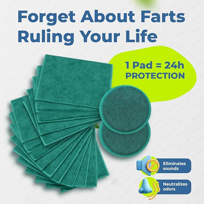 Odor Eliminator for Strong Smell, No Toxic Spray. Men & Women Charcoal Odor Absorbers, Flatulence Underwear Help. Gas Relief for Adults. Flatulence Pads Silence & Stop Odor Up to 100%. DiscreetZ P-15