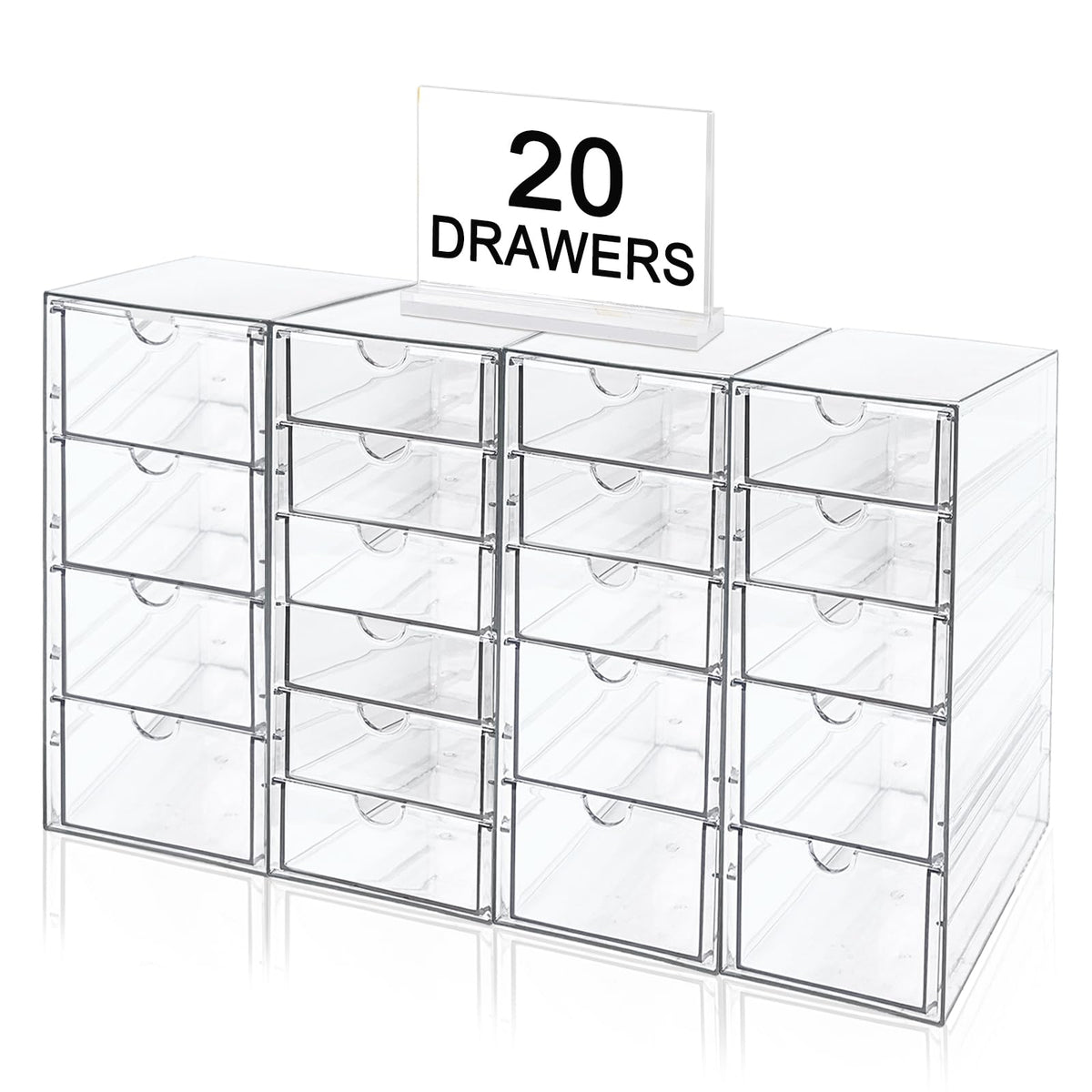 20 Drawers Acrylic Makeup Organizer, stackable Acrylic Storage - Image 1