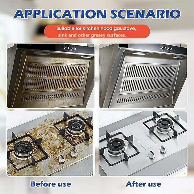 Heavy Duty Kitchen Degreaser Spray, Oven Degreaser Cleaner Heavy Duty, Powerful Multi-purpose kitchen Cleaner Spray for Ovens, Grills, and Stoves (1PCS)
