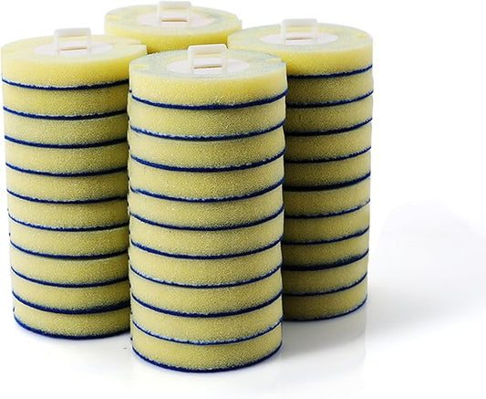 40 Count Eyliden Toilet Bowl Wand Kit Dedicated Pre-Soaked Refills Sponge, Only for Eyliden Disposable Toilet Brush and Holder Set Refills, Quick Change Cleaning Sponges Head (40, Yellow)