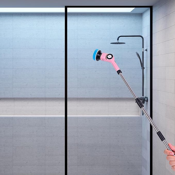 Generic Electric Brush, Powerful Cordless Rechargeable Automatic Rotating Scrub Brush with Adjustable Angle 90 135 Degrees and Interchangeable Heads for Kitchen Bathroom