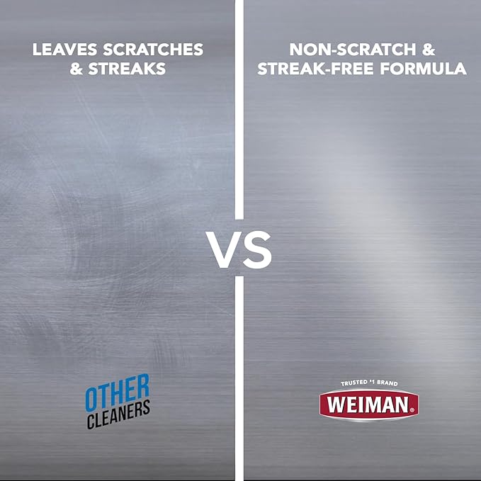 Weiman Disinfecting Stovetop Cleaner & Stainless Steel Cleaner - 22 Ounce - Daily Appliance Kitchen Cleaning Kit