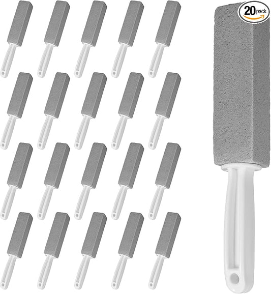 20Pcs Pumice Stone for Cleaning, Pumie Scouring Stick with Handle, Toilet Stone Brush Block, Hard Water Stain Remover for Toilet, Bathtubs, Sinks, Swimming Pools, Grills