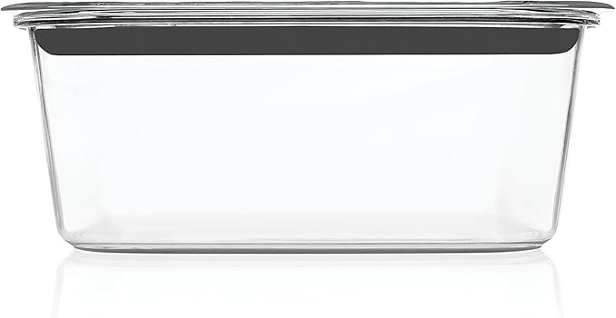 Rubbermaid 2118315 Brilliance Glass Storage 8-Cup Food Containers with Lids, 2-Pack (4 Pieces Total), Large, Clear & Brilliance Food Storage Container, Large, 9.6 Cup, Clear 1991158