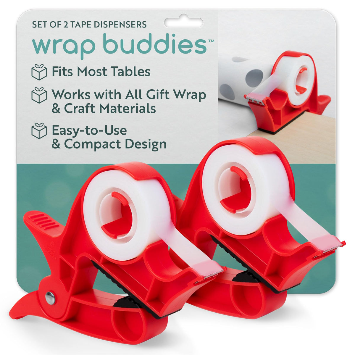 Wrap Buddies Tabletop Gift Wrapping Tool – Set of 2 Cherry - Image 1