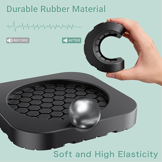 DEWEL Anti Vibration Pads for Washing Machine, Washer and Dryer Pedestals, Rubber Washing Machine Foot Pads Shock Absorbing & Non-Slip Protect The Laundry Room Floor (4 Pcs)