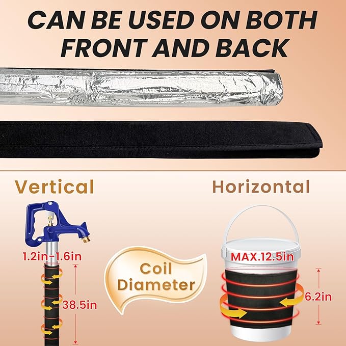 3 Ft YeloDeer 110V~120V Stickable Waterproof Pipe Heat Tape Blanket with 6Ft Power Cord, 38.5" x 6.2" Aluminum Foil Water Heat Trace Blanket for RV Park Water Hydrant Insulated