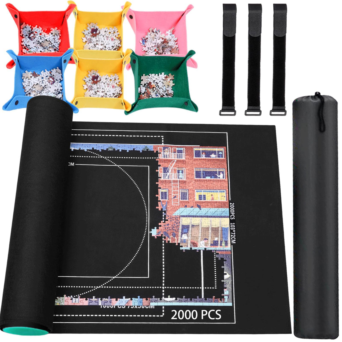 Jigsaw Puzzle Mat Roll Up - 2000 1500 1000 500 Pieces - Image 1