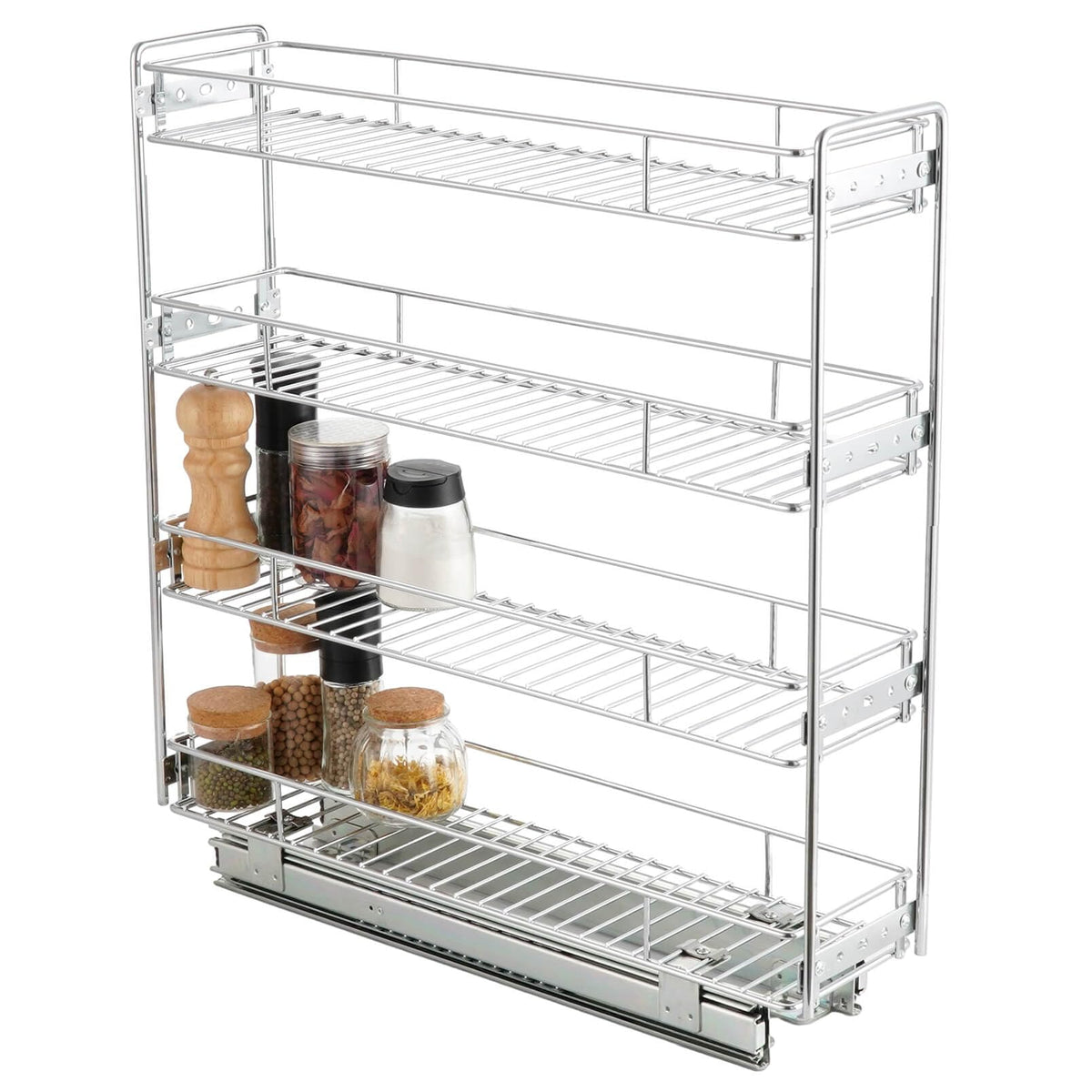 OCG 4-Tier Pull Out Kitchen Cabinet Spice Rack Holder Shelves (5" - Image 1