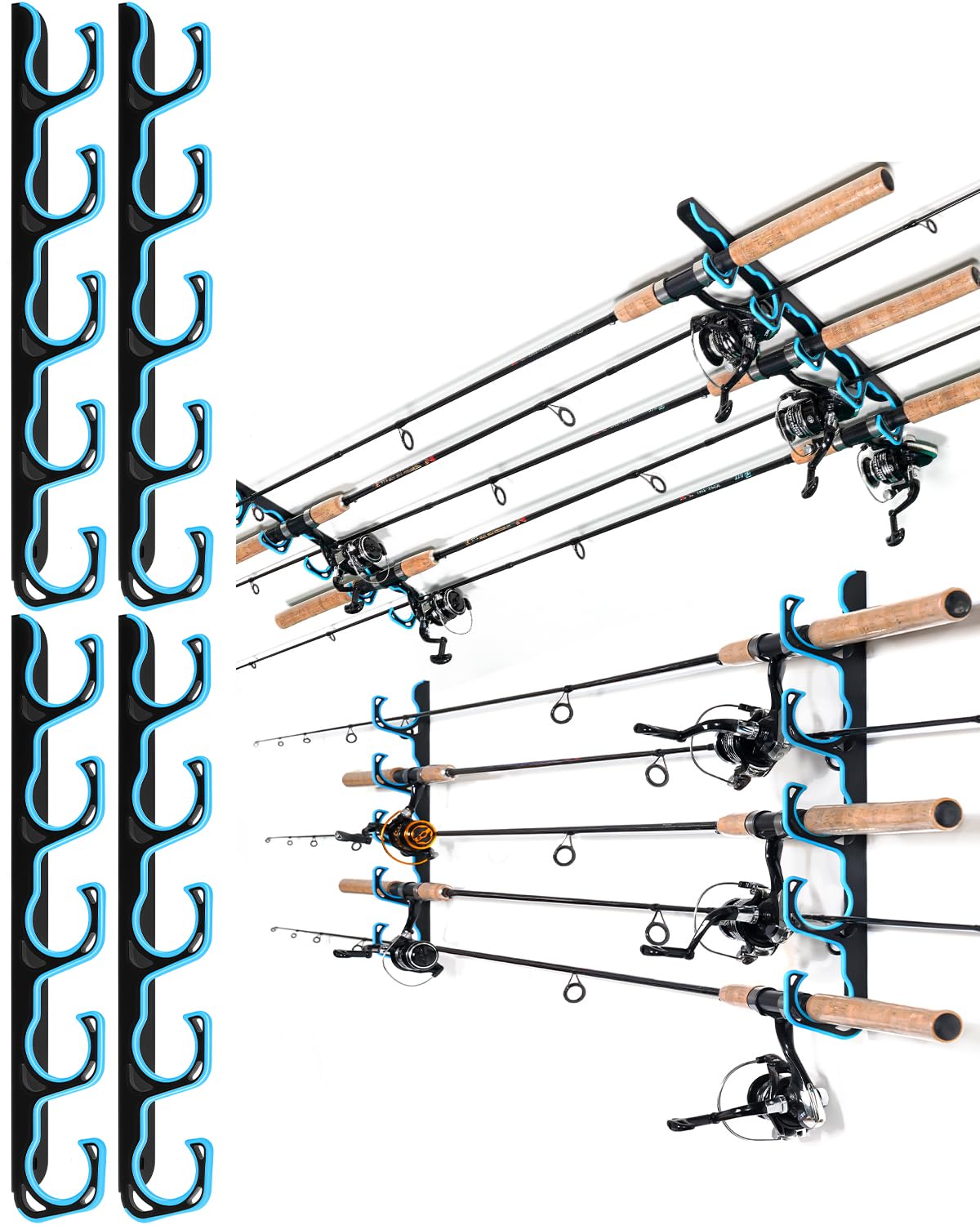 Fishing Rod Rack,Wall or Ceiling Mounted Pole Holder Garage - Image 1