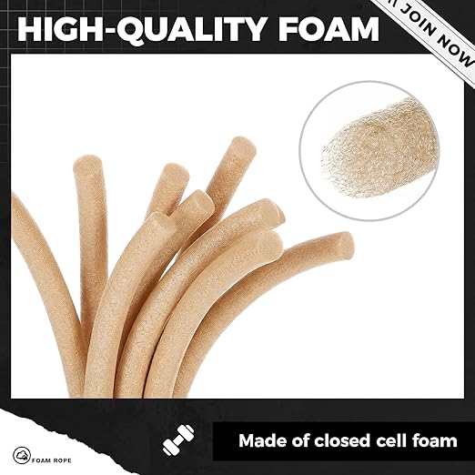1/2 Inch x 100 ft Foam Backer Rod for Gaps Joints Concrete Crack Filler Caulk Saver Bulk Foam Backing Rod Concrete Filler Rope for Weather Stripping Door Seal (Sandy)