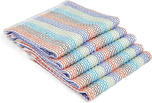 Full Circle Tidy Organic Cotton Dish Cloths – Absorbent, Reusable 100% Cotton Kitchen Towels, Eco-Friendly and Machine Washable, Set of 5, Multicolored