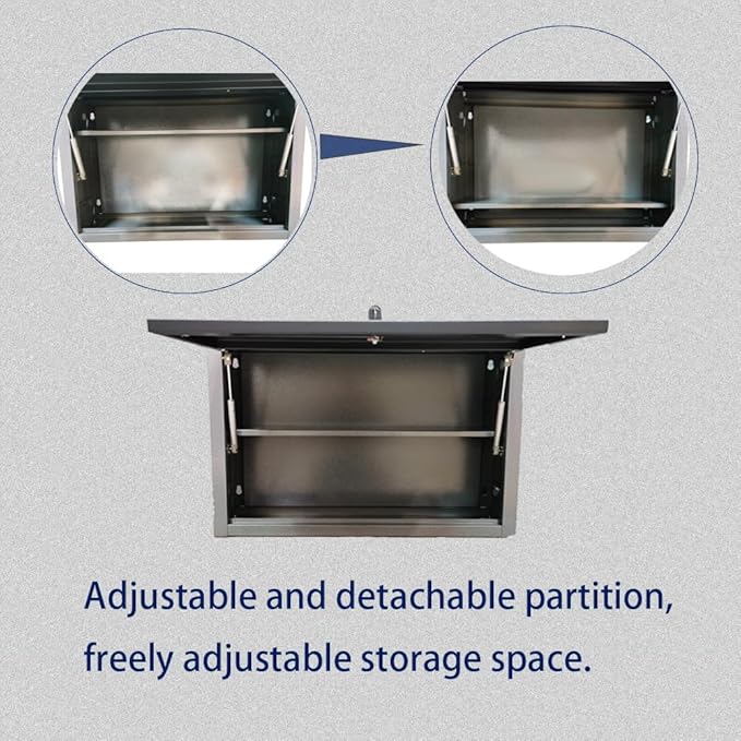 JZD Wall Mounted Cabinet with Removable Shelf,Double Layer Hanging Cabinet,Storage Organizer for Bathroom,Kitchen,Garage