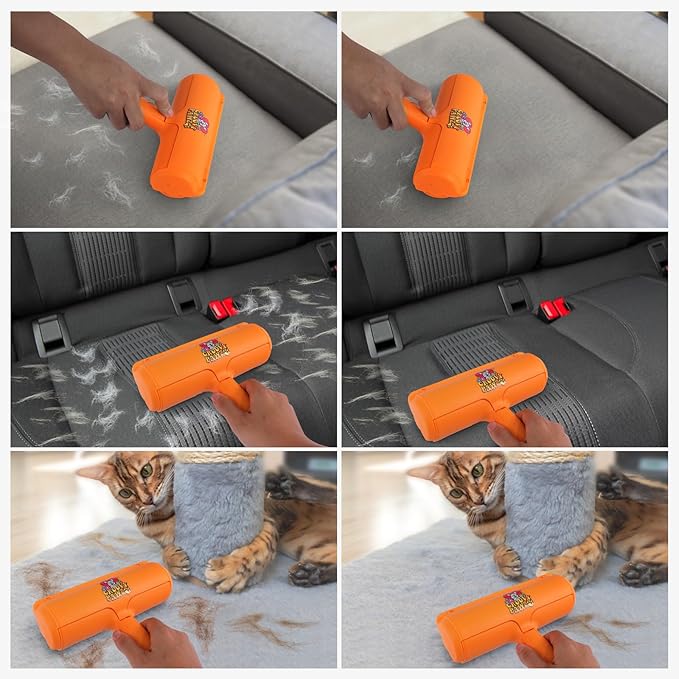 Pet Hair Removal Kit w/Static Brush | Pet Fur Collector | Car Dander Clean-up | Includes 18 Cat and Dog Hair Collecting Washer/Dryer Balls | Dog Brush/Edge Cleaner | Safe and Gentle