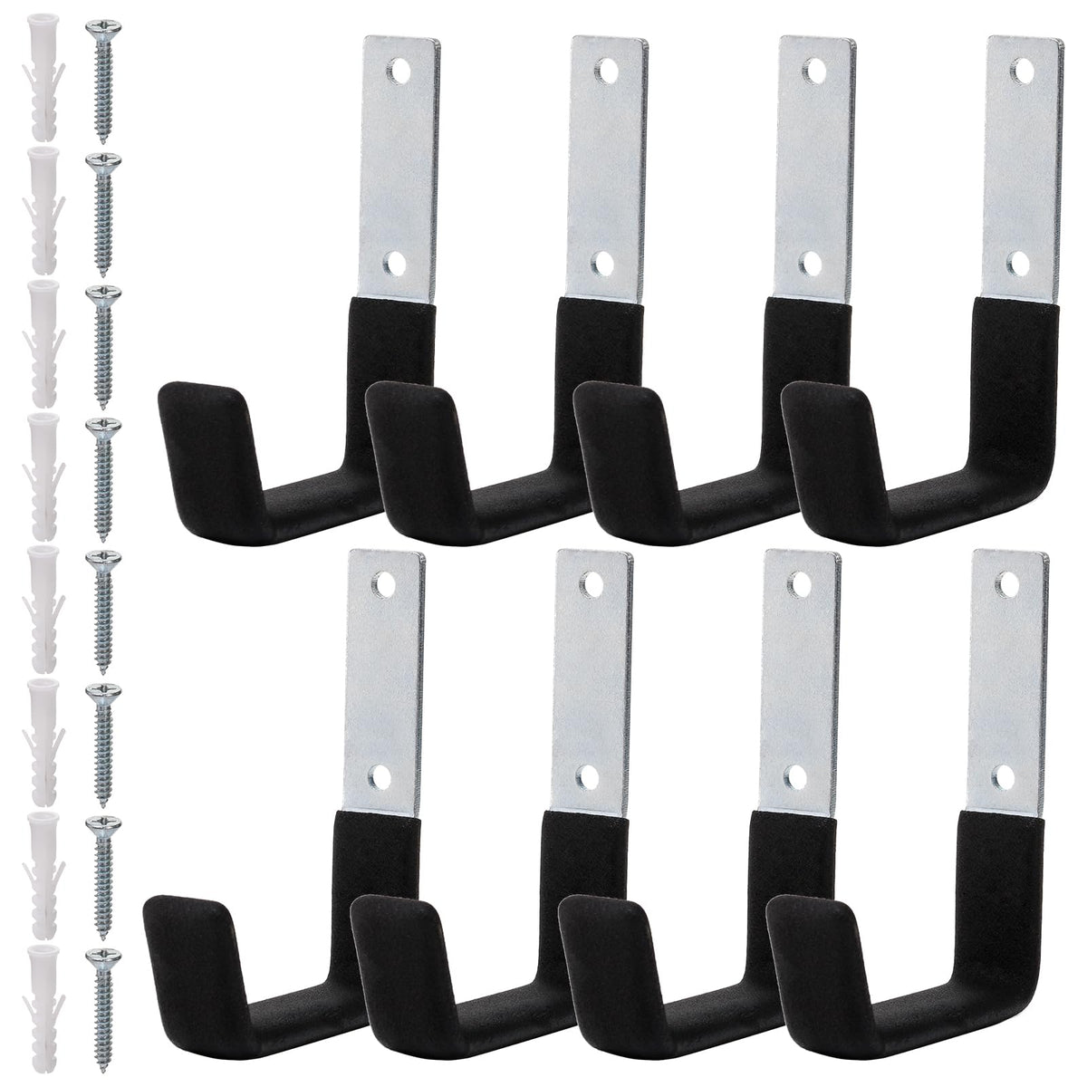 8 Pack Heavy Duty Garage Hooks, Steel Garage Storage | Garage Storage - Image 1