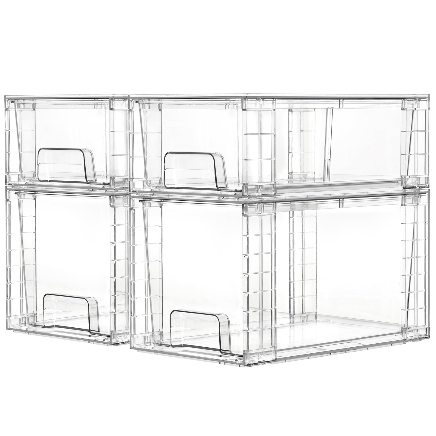 4-Pack Clear Stackable Storage Drawers - Image 1