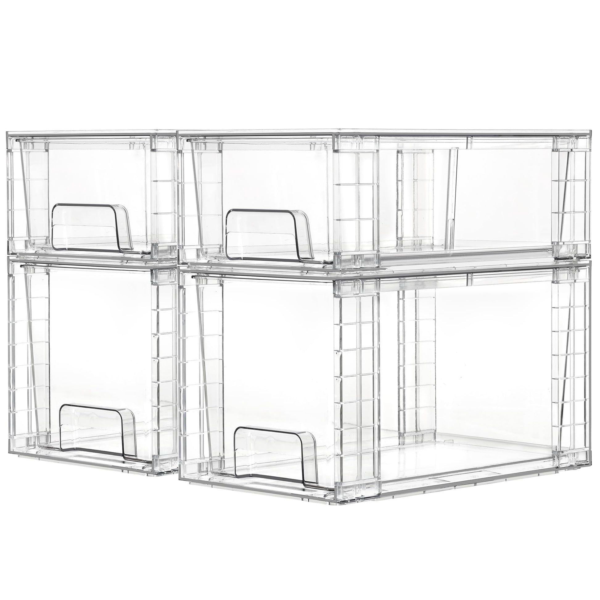 4-Pack Clear Stackable Storage Drawers - Image 1