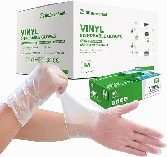 Clear Vinyl Disposable Gloves Food Safe Latex Free Powder Free for Cooking Cleaning Food Service GPVF or MPVF