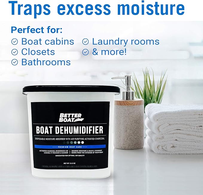 Charcoal Moisture Absorber & Odor Remover - Boat Dehumidifier 2 Pack