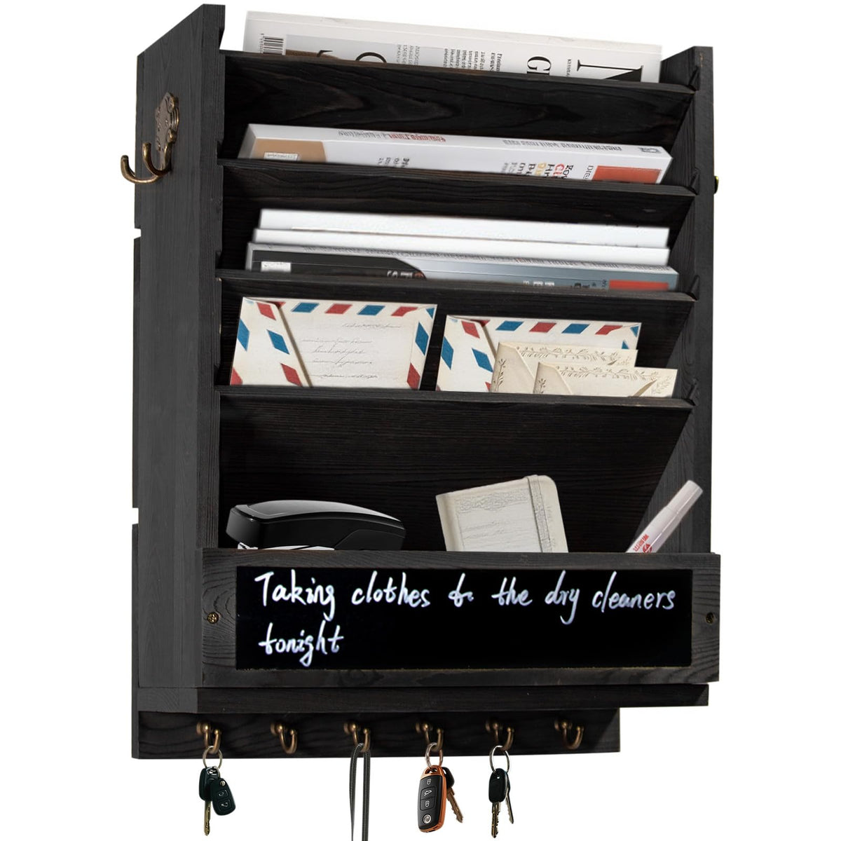 Rustic wall mail organizer,Key and Mail File Holder - Image 1