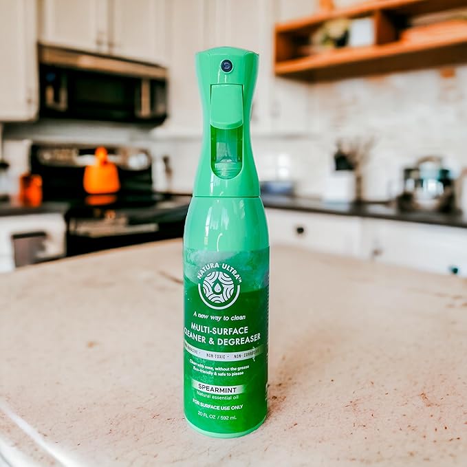 Multi-Surface Cleaner & Degreaser - Home and Kitchen degreaser, Spray for Glass, Countertops, Appliances, and Floors; Eco-Friendly & Non- Toxic Cleaner & Degreaser (Spearmint)