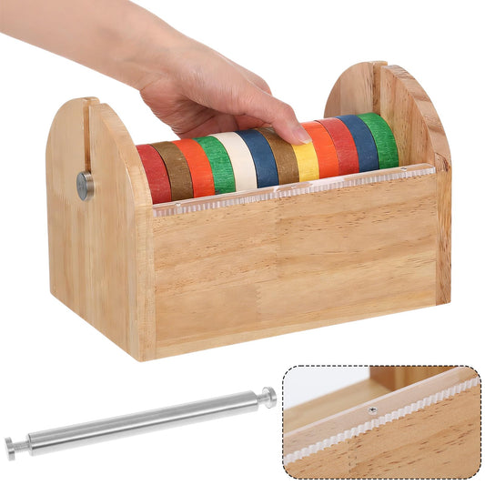 Wood Masking Tape Dispenser for Crafting Multi Roll Washi - Image 1