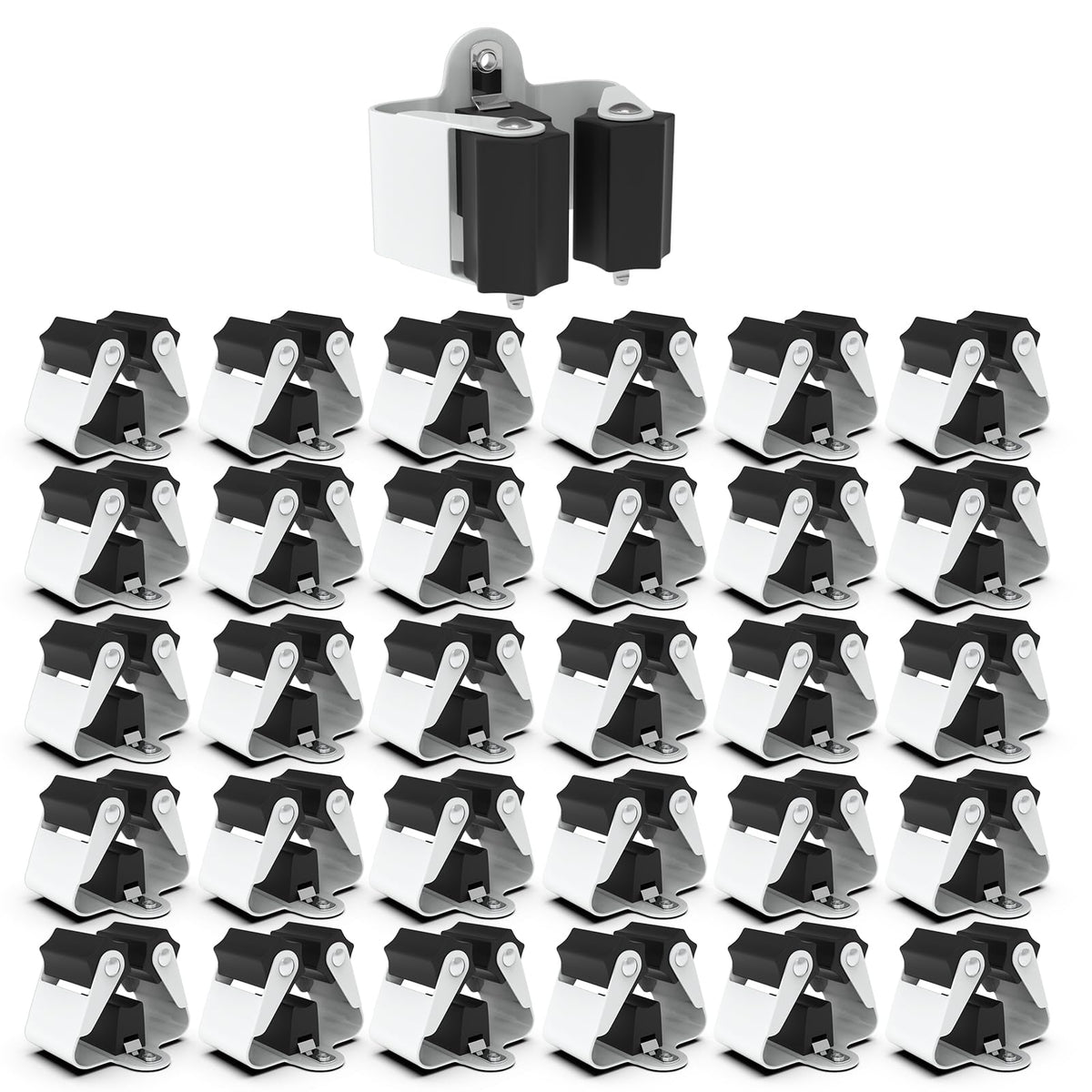 3-H Broom Holder Wall Mount 30 Pack, Stainless Steel Mop - Image 1