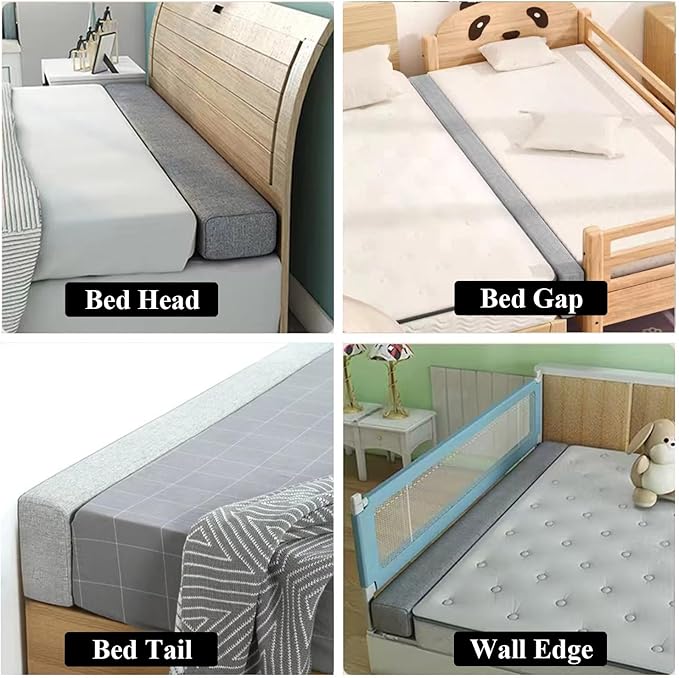 Bed Gap Filler for Headboard Space Filler Bed Crack Pillow Stopper Wall Side Mattress Extender Memory Foam Mattress Gap Filler Full Bed 54x2x8 Inches
