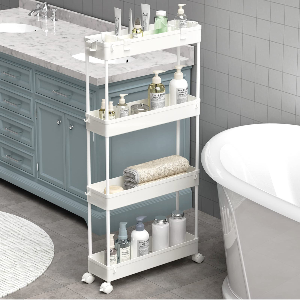 SPACELEAD Slim Storage Cart 4 Tier,Bathroom Organize | All Products - Image 1