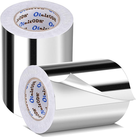 2 Pack Aluminum Foil Tape Bulk - 6 Inch x 55 Yards - Heavy Duty Metal Duct Tape, Aluminum HVAC Tape for Sealing & Patching, Air Ducts, Insulation Metal Repair, Professional Grade