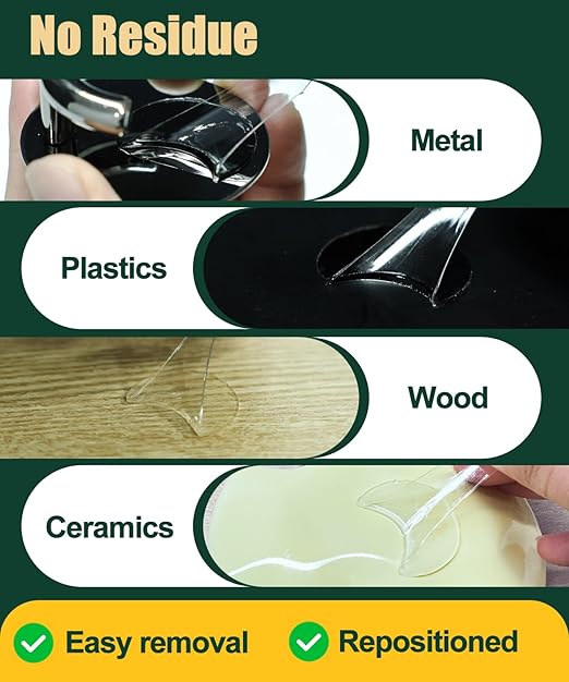 0.8 "&1.18" Glue Clear Dots Double Sided Removable, Poster Sticky Tack for Walls No Damage, Mounting Putty for Hanging Pictures, Dashboard Accessories, Home Crafts, 120 Pcs