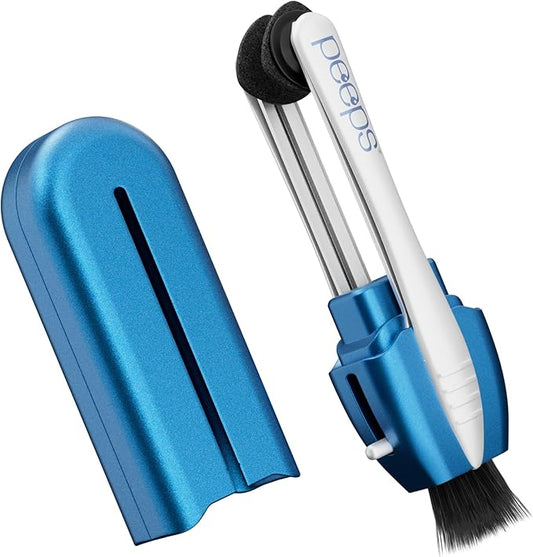 CarbonKlean Peeps Glasses Cleaner - for Eyeglasses, Reading Glasses, and More - Lens Cleaner with Carbon Microfiber Tech-Soft Touch Blue-1 Count (Pack of 1)