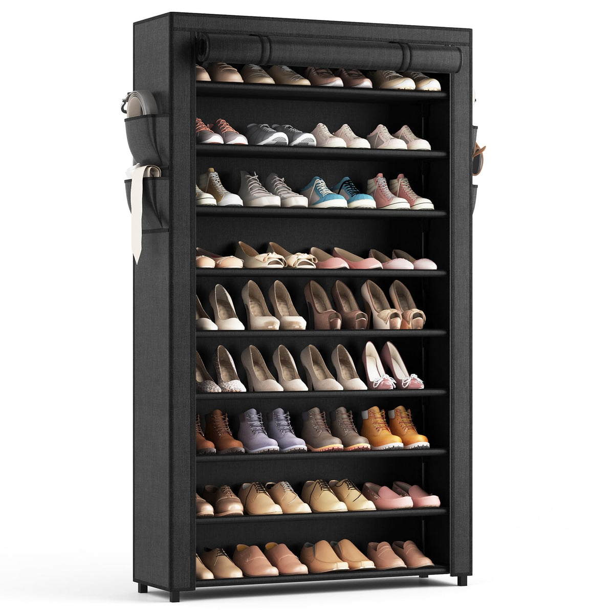 LANTEFUL Shoe Rack with Covers - 10 Tiers Tall Shoe | All Products - Image 1