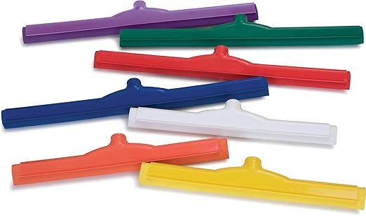 SPARTA 4156704 Plastic Floor Squeegee, Shower Squeegee With Double Foam For Window, Glass, Shower Door, Floor, Windshield, 18 Inches, Yellow, (Pack of 6)