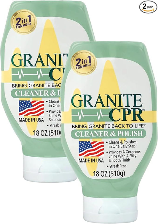 CPR Granite Cleaner Can Be Used Daily On Granite, Marble, Quartz & Corian. Leaves A Gorgeous Streak-Free Shine & Silky Smooth Finish (18 Ounce (Pack of 2))