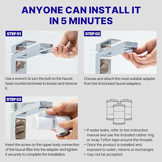 Duri Sink Faucet Refill Filter Crafted with Korea’s Beauty Wisdom – Pure Carbon Filters for Bathroom & Kitchen, Carbon Composite, Refill Filter x 6pc (JNE450-FLT-6PC)